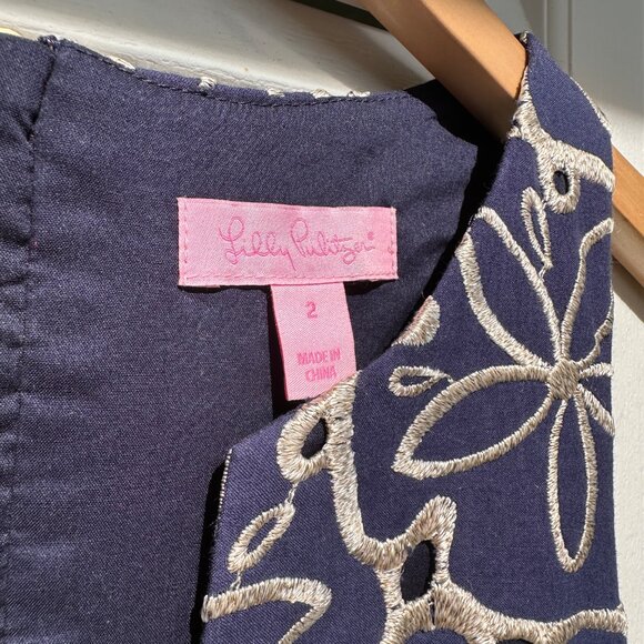 Lilly Pulitzer Augusta Shift Dress True Navy Lace - Picture 5 of 6